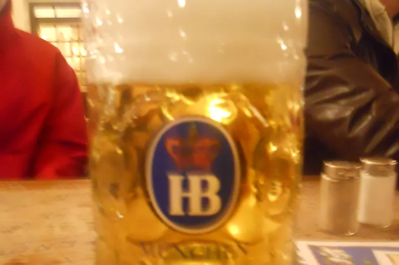 A full litre stein of Bavarian beer
