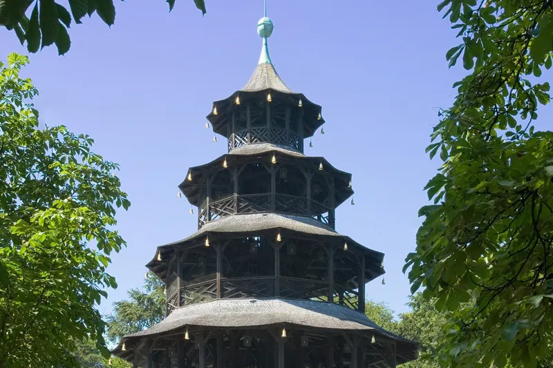 The Chinese Tower beer garden in Munich's English Garden