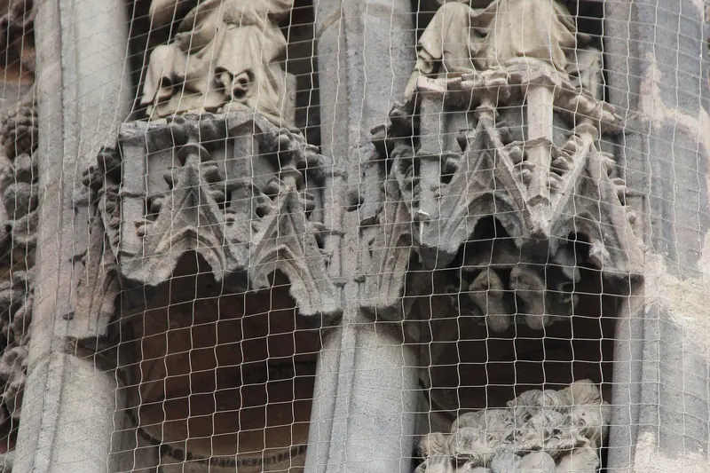 The Gothic facade of St. Lorenz Church in Nuremberg's old town