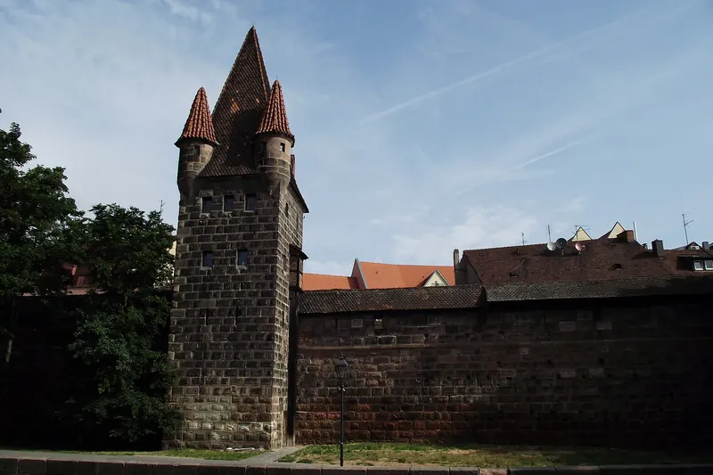 A tower along Nuremberg's surviving medieval city walls