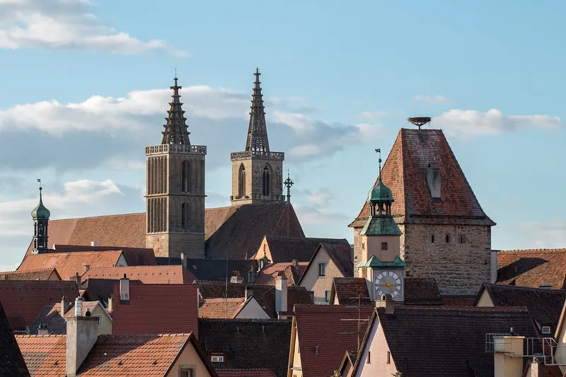 The half-timbered houses and streets of Rothenburg's old town