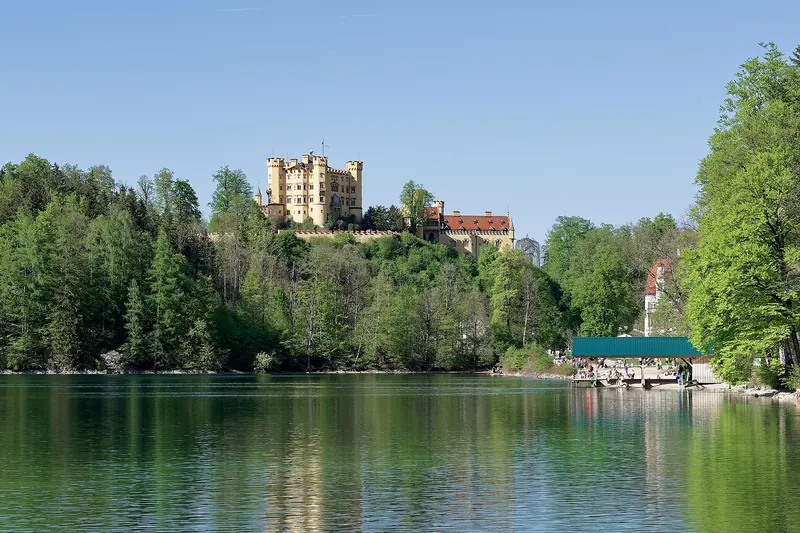 Hohenschwangau Castle above the Alpsee lake