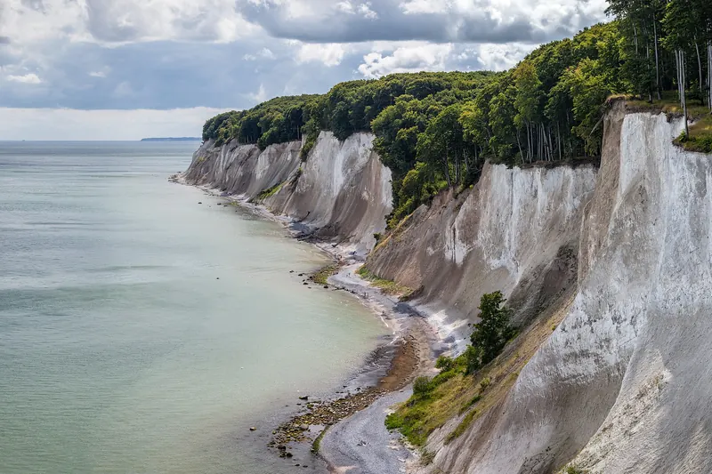 Chalk cliffs rising above the Baltic in Jasmund National Park