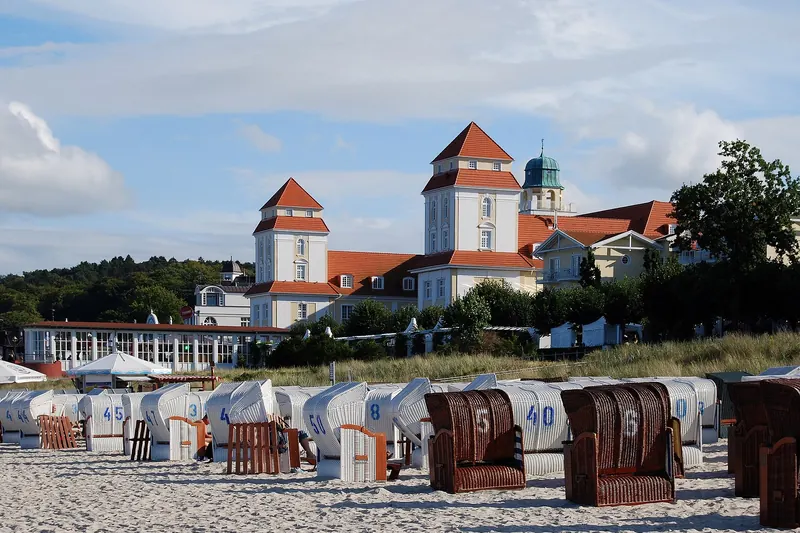 The Kurhaus and beach at Binz, Rügen's grandest seaside resort