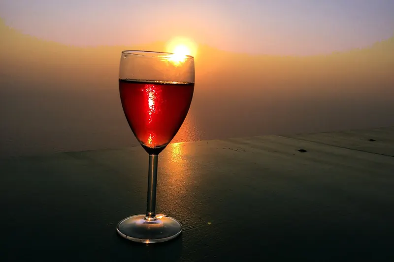 A glass of wine at a Greek island winery