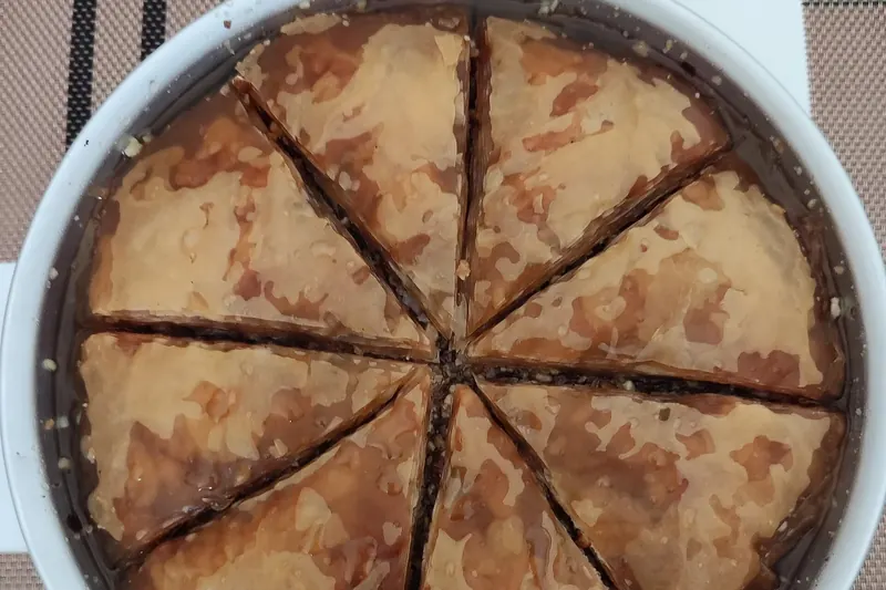 Baklava, a honey-soaked filo pastry dessert