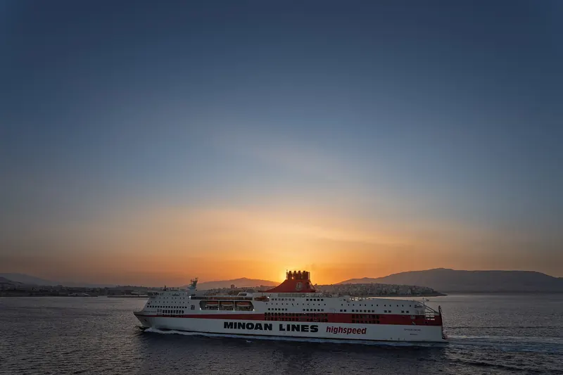 A ferry in Piraeus harbour, the main gateway to the Greek islands