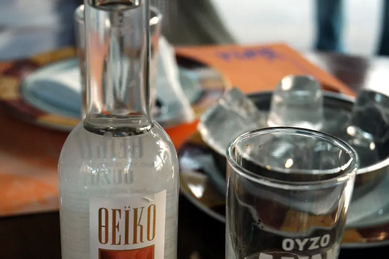 A bottle of ouzo, Greece's anise-flavoured spirit
