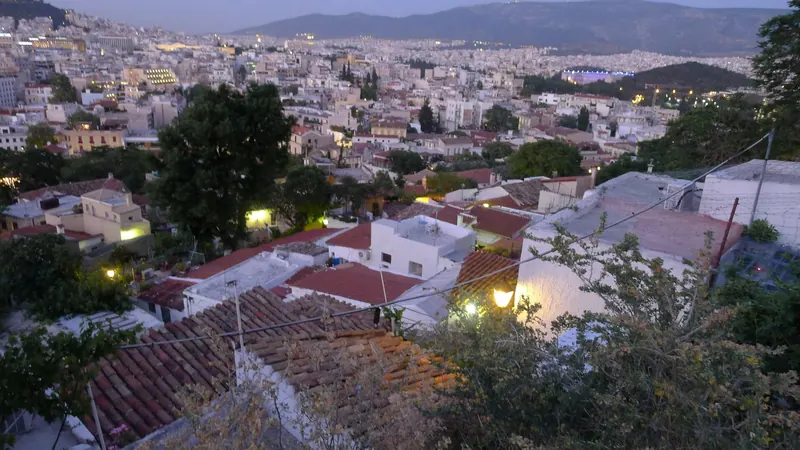The whitewashed, Cycladic-style lanes of Anafiotika within Plaka