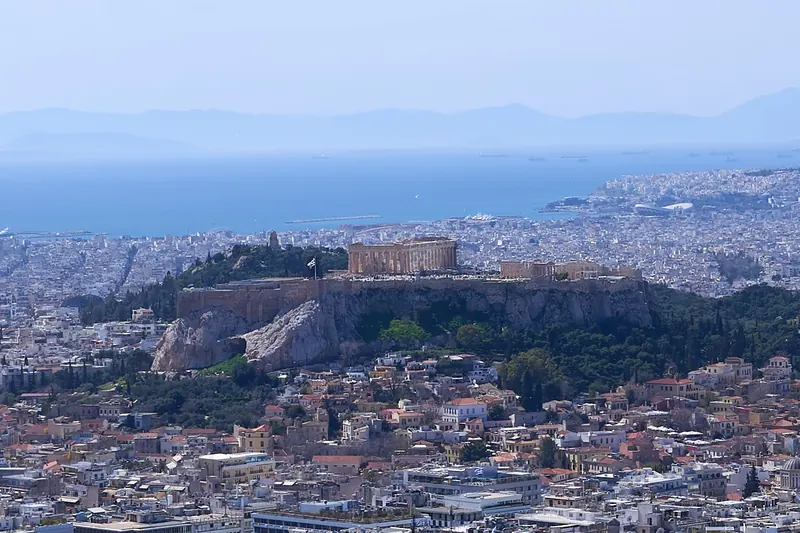 The Acropolis seen across the city from Mount Lycabettus