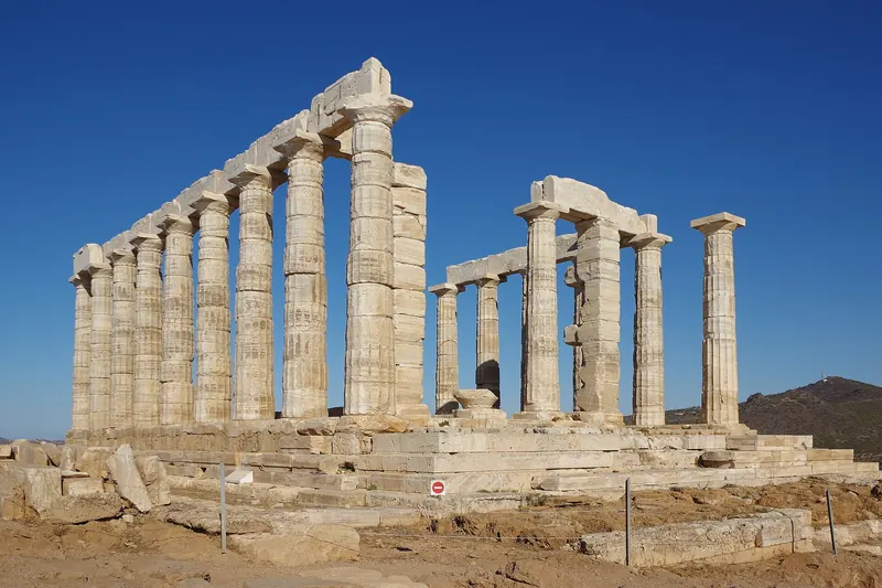 The Temple of Poseidon on the cliffs at Cape Sounion