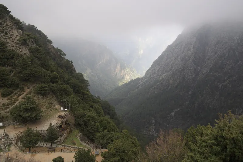The dramatic limestone walls of the Samaria Gorge