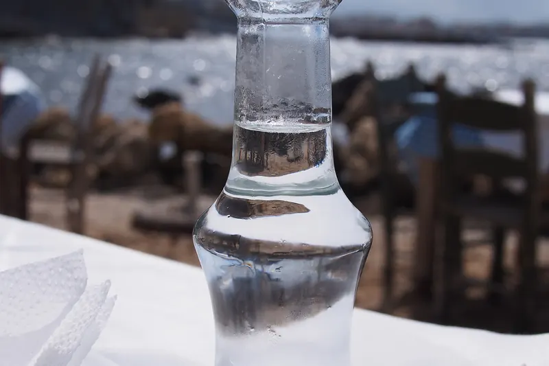 Cretan raki (tsikoudia), a strong grape-pomace spirit