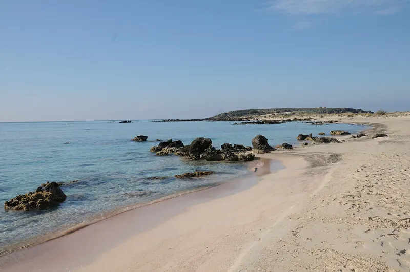 The pink-tinged sand of Elafonisi beach