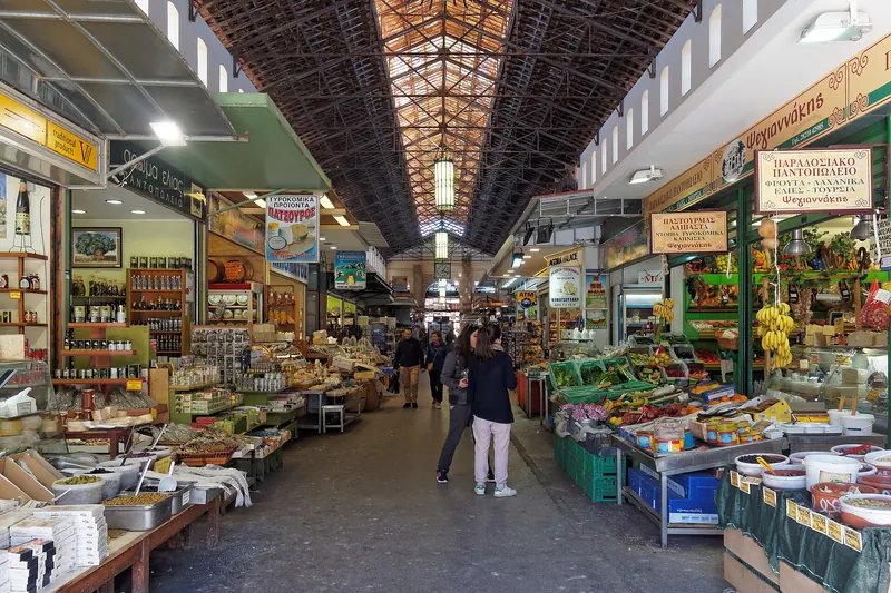 Inside Chania's covered Municipal Market