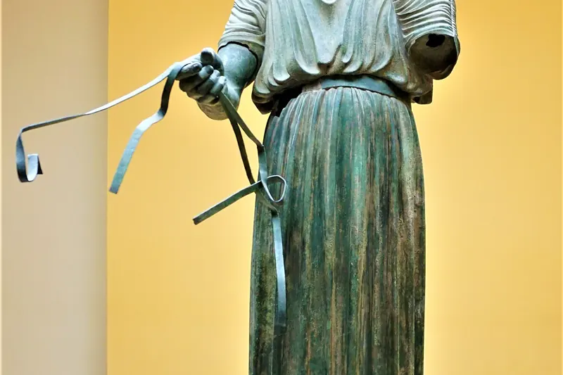 The Charioteer of Delphi, a bronze statue in the museum's collection