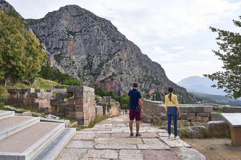 The Sacred Way leading up through the Sanctuary of Apollo
