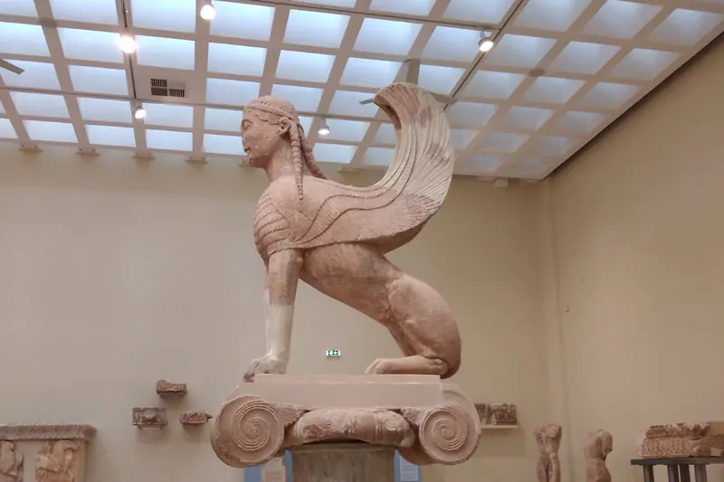 The Sphinx of Naxos in the Delphi Archaeological Museum