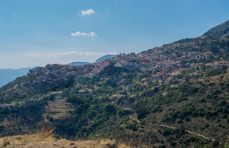 The stone-built mountain village of Arachova