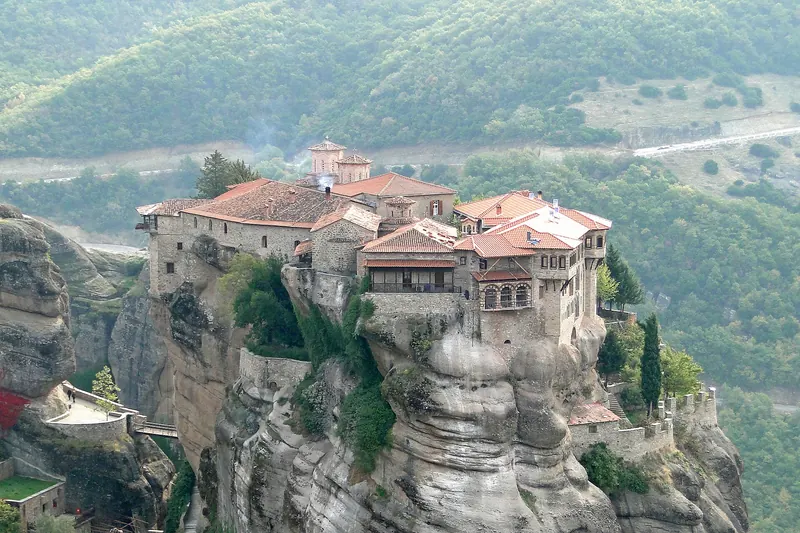 Varlaam Monastery atop its rock pillar
