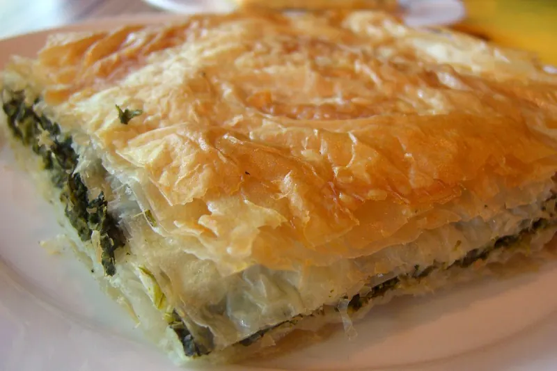 A savoury Greek pie filled with greens and cheese