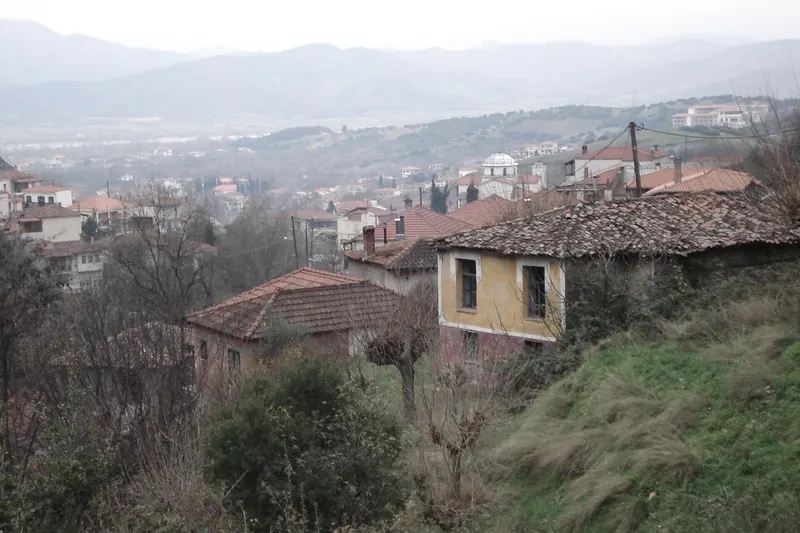 Kastraki village beneath the Meteora rock pillars