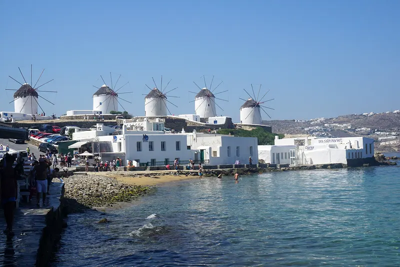 Whitewashed lanes in Mykonos Town