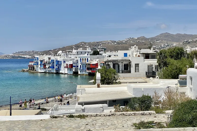 Little Venice's waterfront houses with balconies over the sea