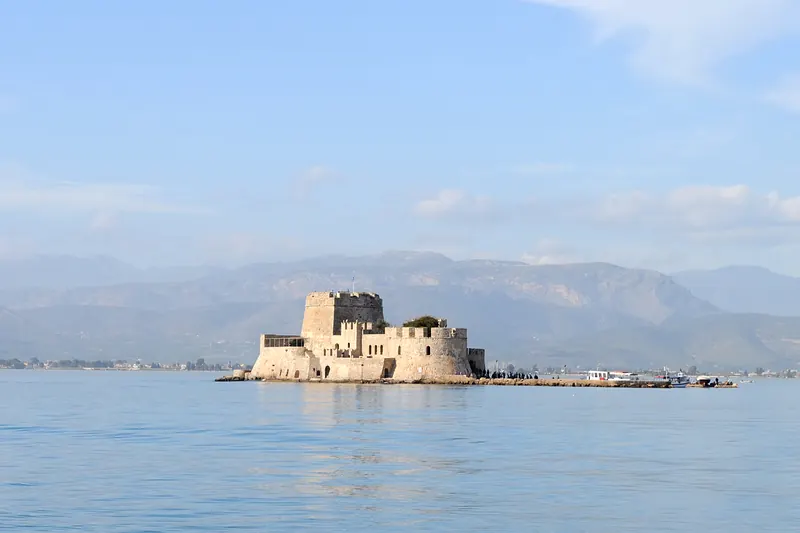 Nafplio's old town and the Bourtzi fortress in the harbour
