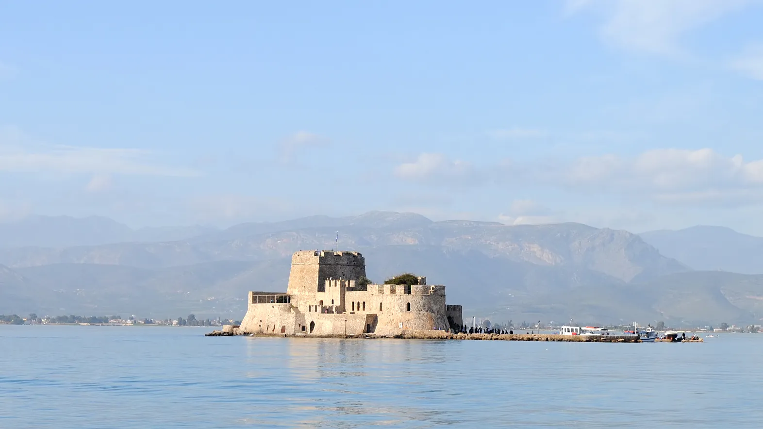 Nafplio's old town and the Bourtzi fortress in the harbour