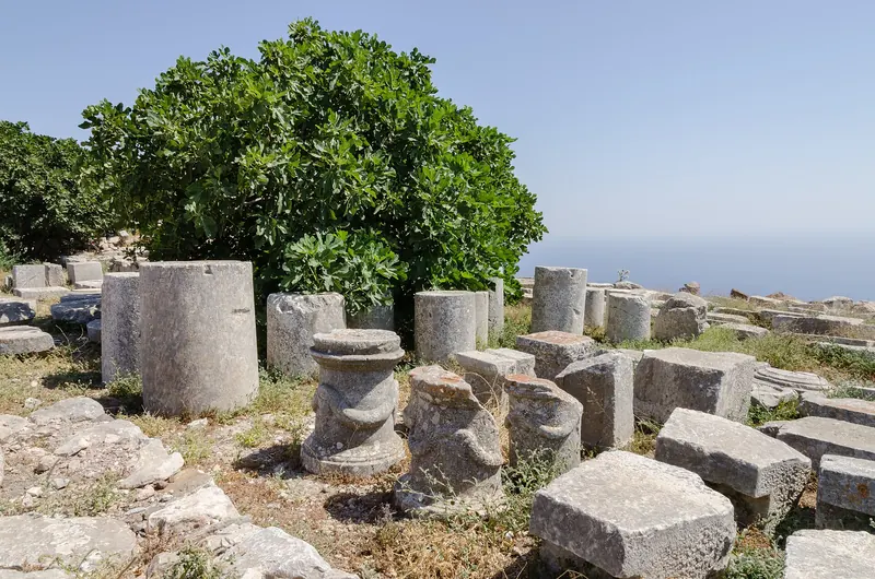 The clifftop ruins of Ancient Thera