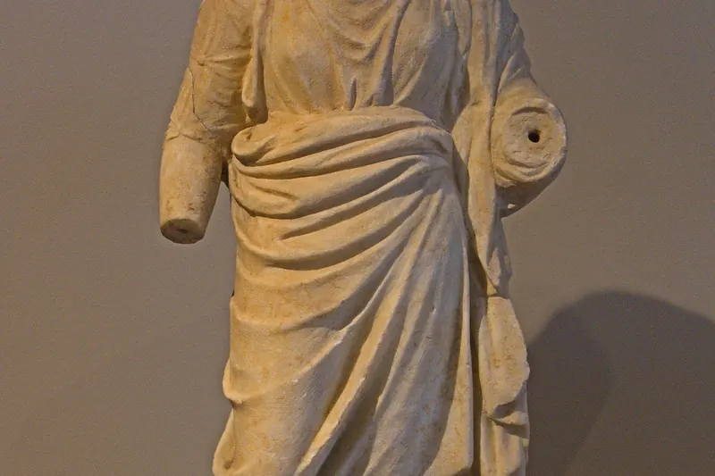 An ancient statuette in the Archaeological Museum of Thessaloniki