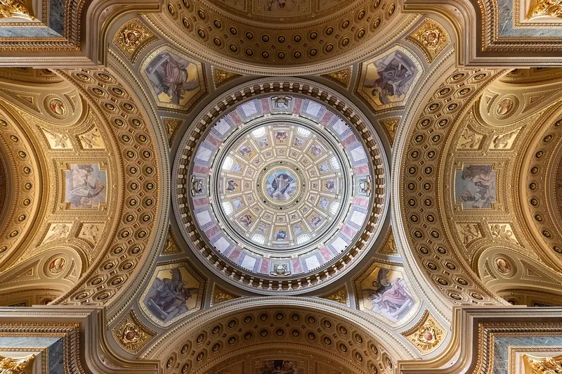 The dome of St. Stephen's Basilica above the city