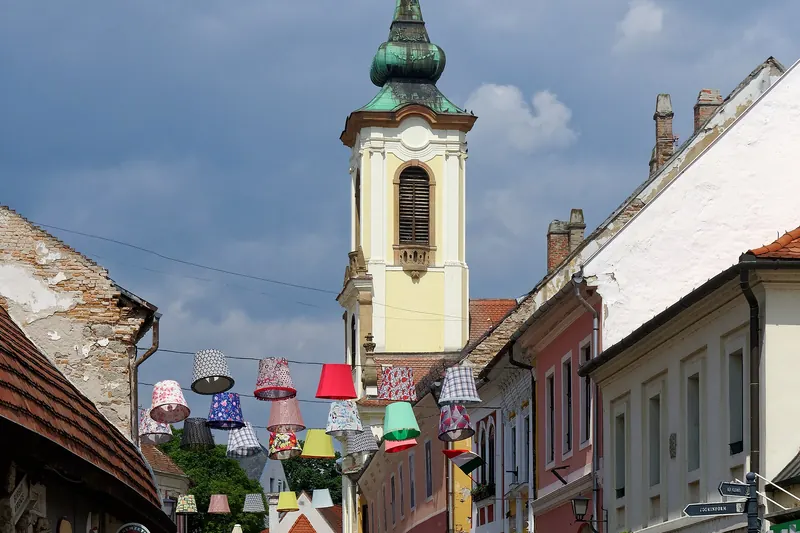 Colourful houses on the main square of Szentendre