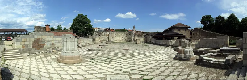 The ruins of the Romanesque basilica inside Eger Castle
