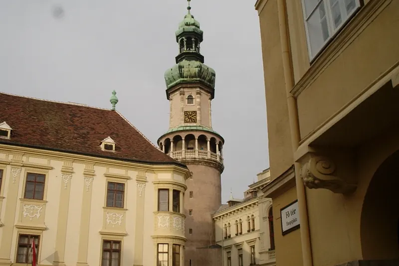 The baroque Fire Tower rising above Sopron's old town