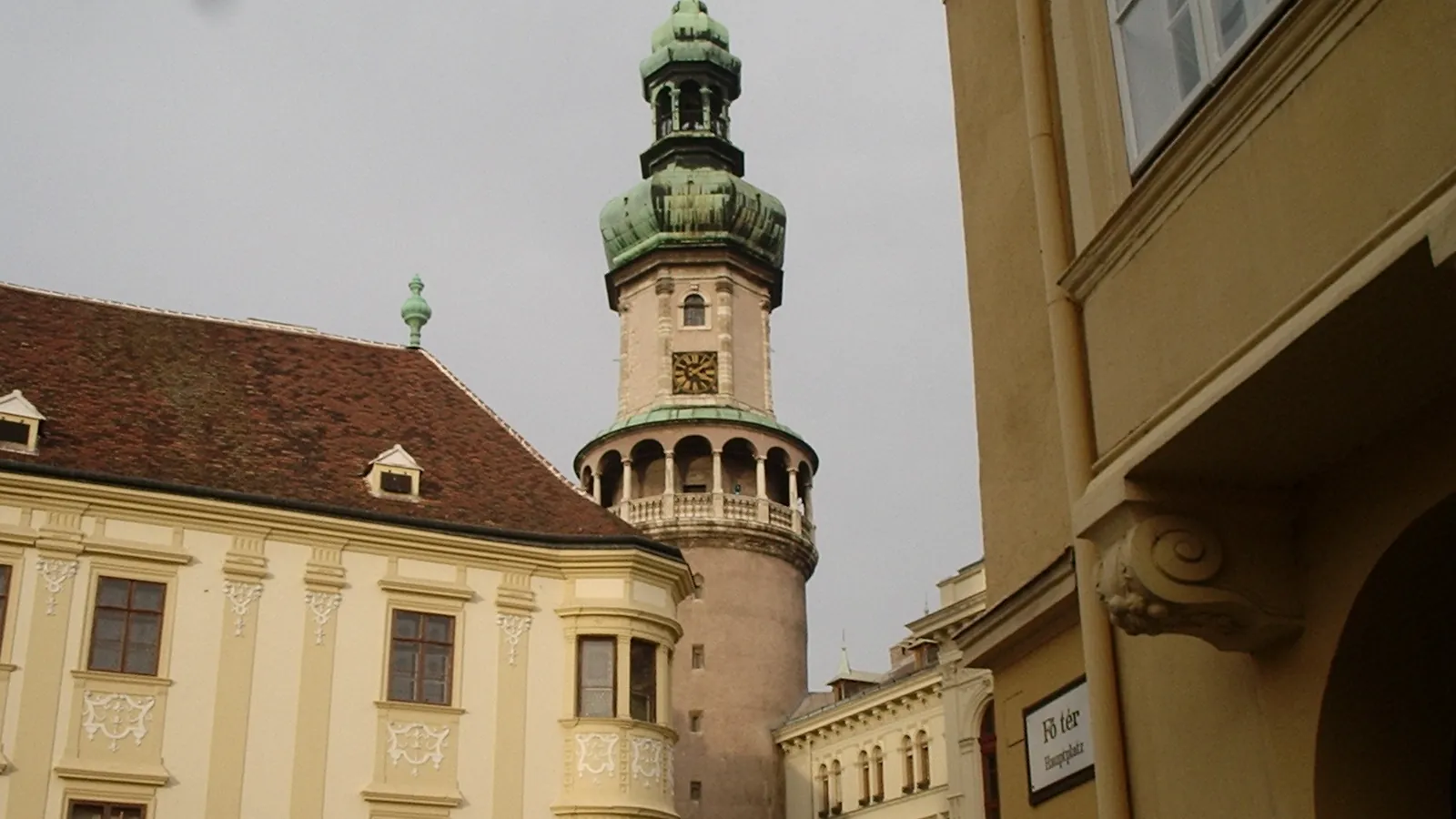 The baroque Fire Tower rising above Sopron's old town