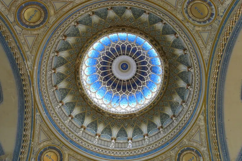 The painted interior ceiling of the Votive Church of Szeged