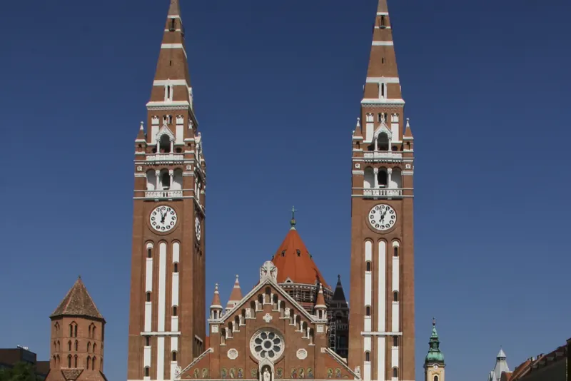The twin-towered Votive Church of Szeged