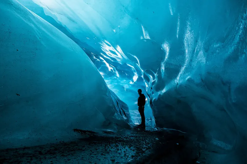 A guided glacier hike on Vatnajökull's ice