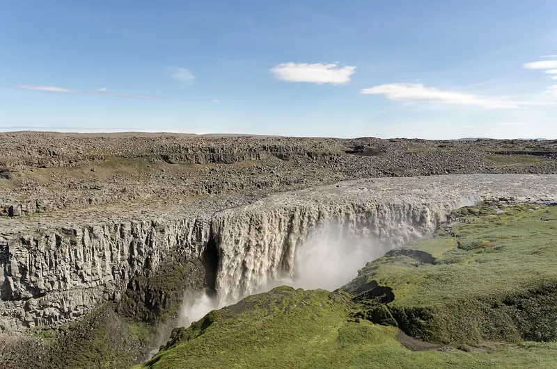 The thundering spray of Dettifoss waterfall