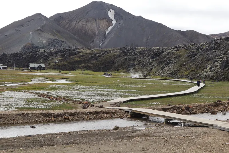 The rhyolite mountains and lava field surrounding Landmannalaugar