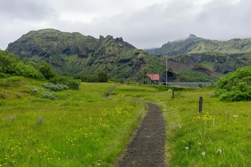 Hikers on the Laugavegur trail through Iceland's highlands
