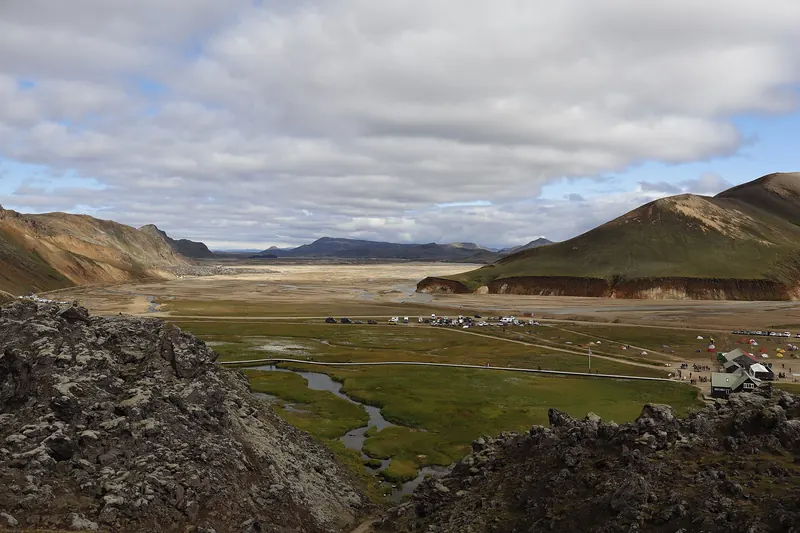The natural warm stream at Landmannalaugar