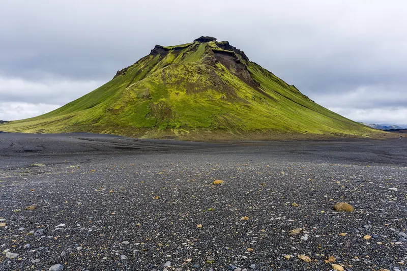 A dramatic highland landscape along the Laugavegur trail