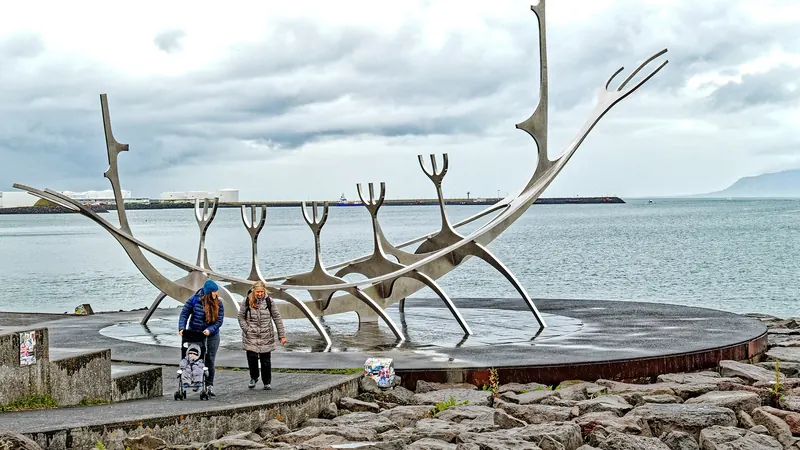 The Sun Voyager sculpture on the Reykjavik waterfront