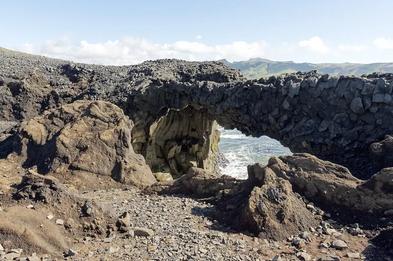 The natural rock arch at Dyrhólaey on Iceland's South Coast