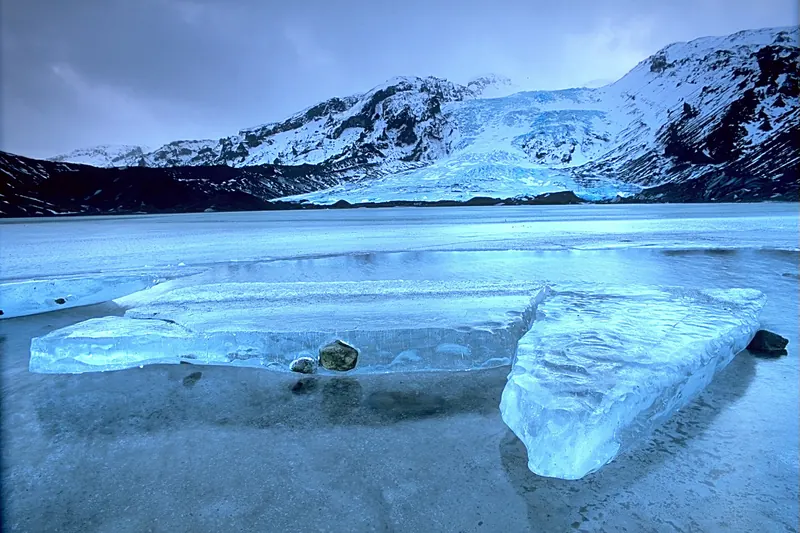 Eyjafjallajökull, the glacier-capped volcano visible along the South Coast