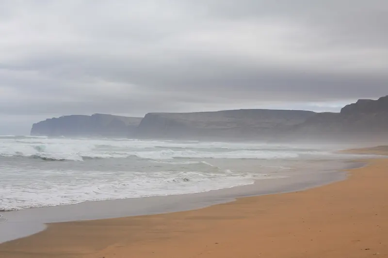 The red-golden sands of Rauðasandur beach in the Westfjords