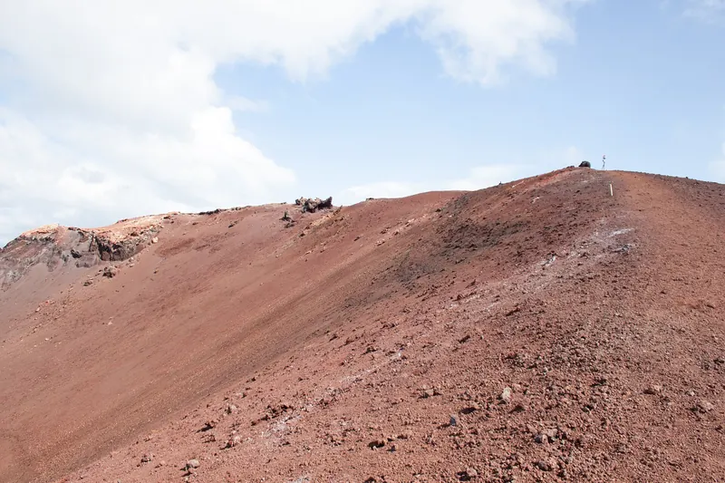 The crater rim of Eldfell volcano on Heimaey